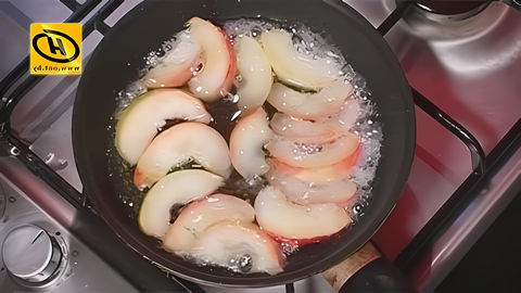 Яблочные дольки в карамели, простой рецепт