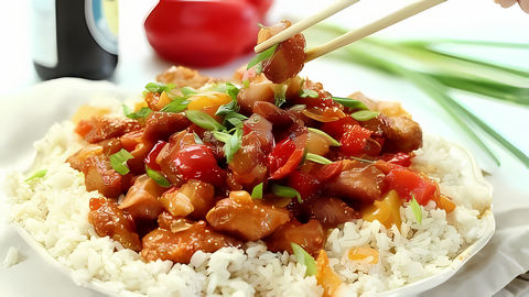 Курица с АНАНАСАМИ по-китайски с рисом и овощами как в ресторане! Наверное, многие пробовали в китайских... 