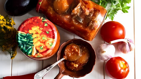 Предлагаем вашему вниманию невероятно вкусную сезонную закуску из баклажанов и помидоров с перцем чили и... 